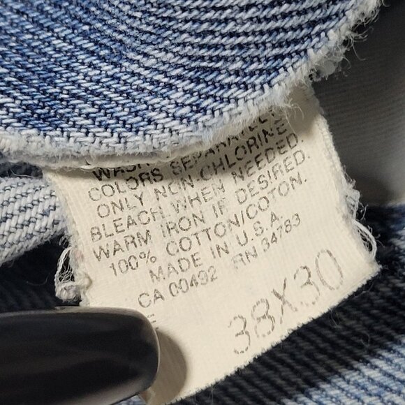 Lee Jeans Mens Size 38 X 30 Straight Leg High Rise Light Wash Denim Pants - Picture 6 of 7